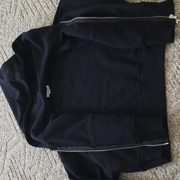 Garage Black Cropped Zip Hoodie Size Large - Picture 8 of 9